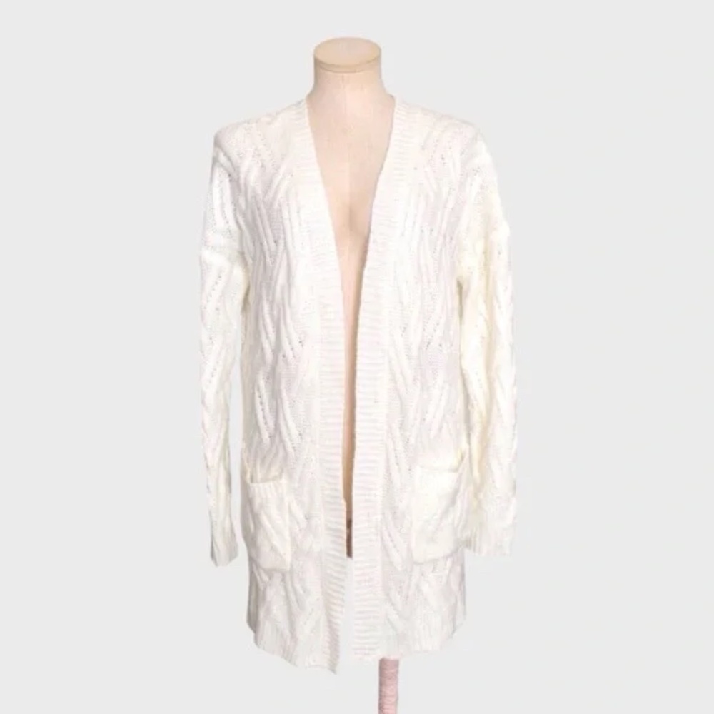 EINII Chunky‎ Cable Knit Open Front Cardigan Sweater